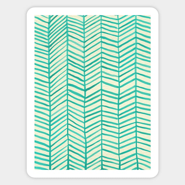 Herringbone Mint Sticker by CatCoq